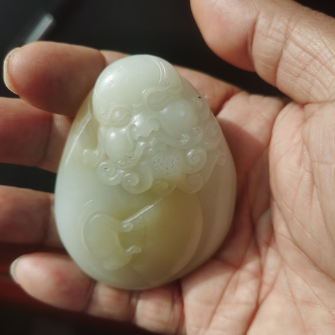 古玩玉器和田玉達(dá)摩掛件真品鑒賞圖