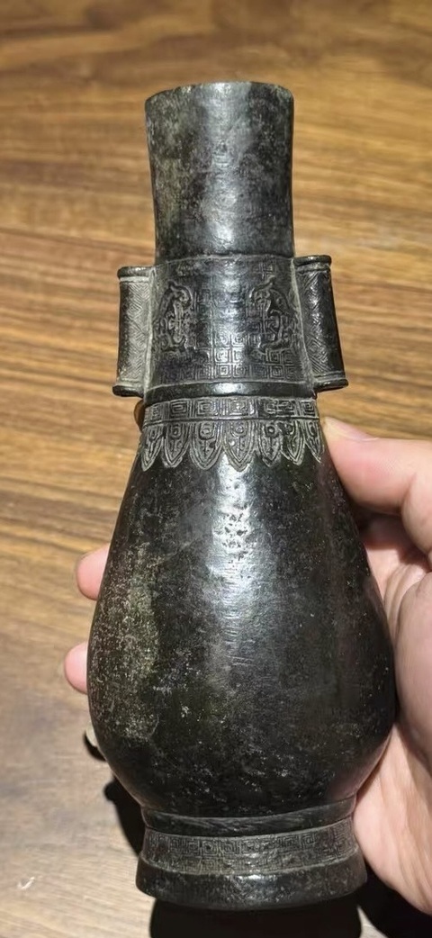 古玩銅器銅瓶真品鑒賞圖