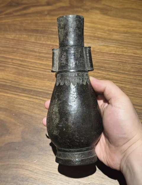 古玩銅器銅瓶真品鑒賞圖