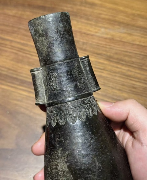 古玩銅器銅瓶真品鑒賞圖