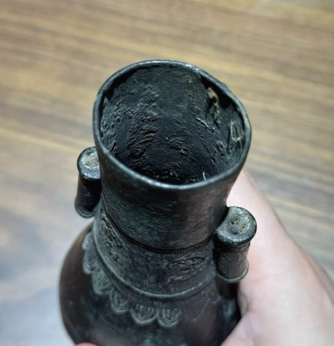 古玩銅器銅瓶真品鑒賞圖