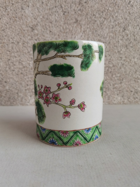 古玩陶瓷花卉紋筆筒拍賣，當前價格450元