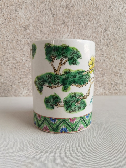 古玩陶瓷花卉紋筆筒拍賣，當前價格450元