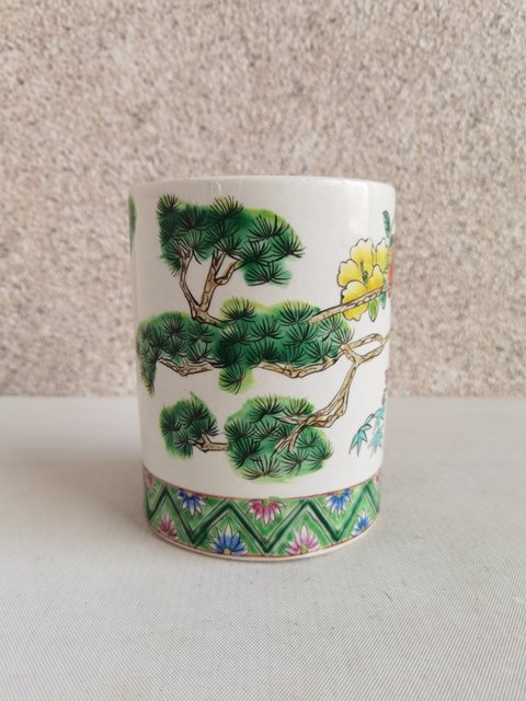 古玩陶瓷花卉紋筆筒拍賣，當前價格450元