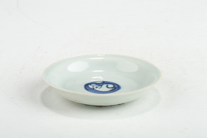 古玩陶瓷明晚·青花瑞兔紋碟真品鑒賞圖