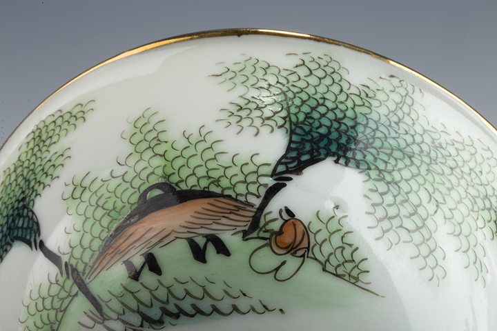 古玩陶瓷民國·粉彩竹隱清風(fēng)紋碗真品鑒賞圖