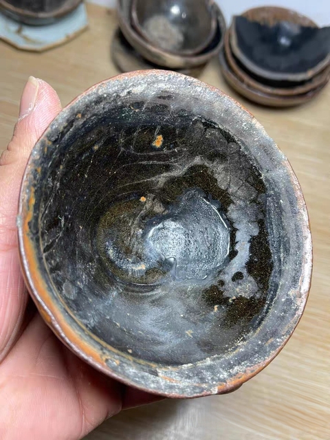 古玩陶瓷建窯黑釉束口盞真品鑒賞圖