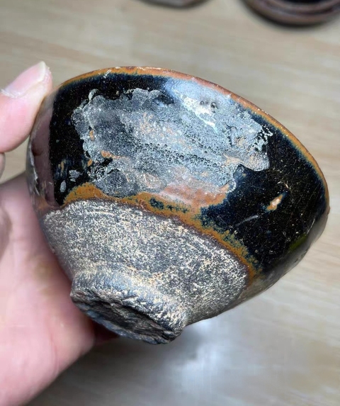 古玩陶瓷建窯黑釉束口盞真品鑒賞圖