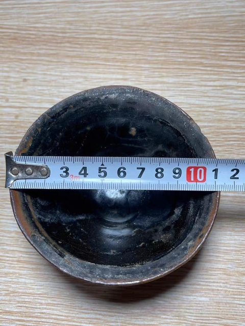古玩陶瓷建窯黑釉束口盞真品鑒賞圖