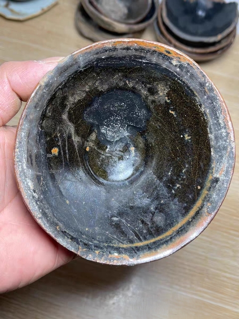 古玩陶瓷建窯黑釉束口盞真品鑒賞圖