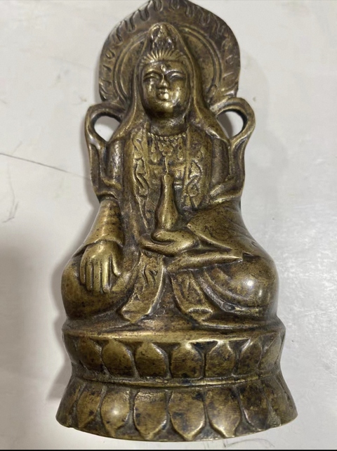 古玩銅器銅觀音真品鑒賞圖