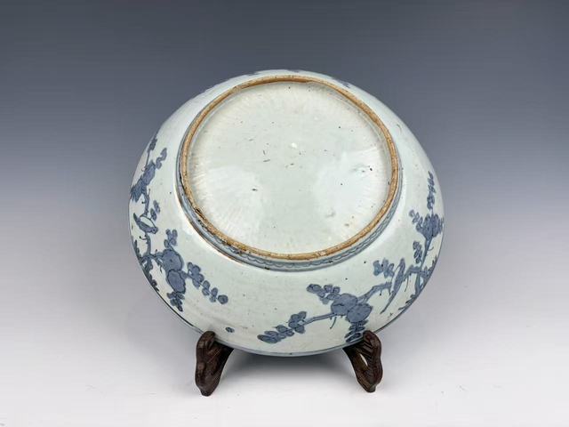 古玩陶瓷明萬歷·青花錦雞鹿紋深腹大盤真品鑒賞圖