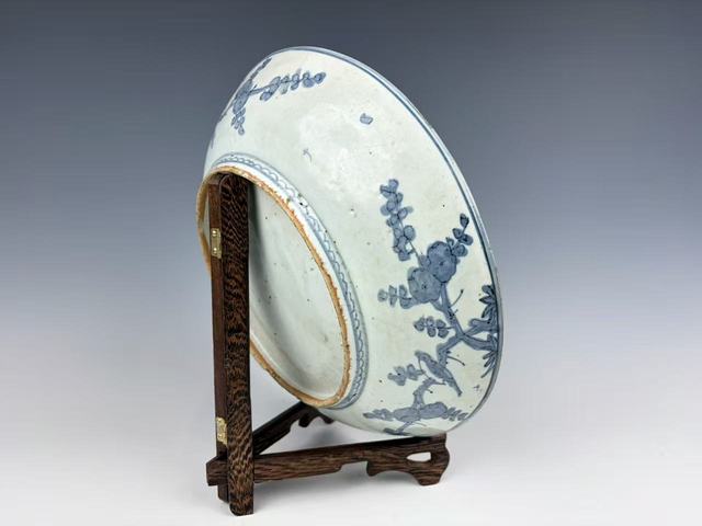 古玩陶瓷明萬歷·青花錦雞鹿紋深腹大盤真品鑒賞圖