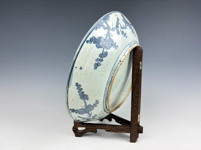 古玩陶瓷明萬歷·青花錦雞鹿紋深腹大盤真品鑒賞圖