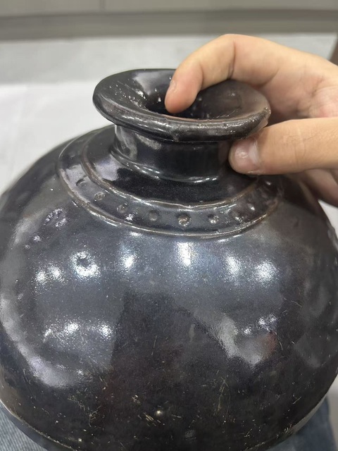 古玩陶瓷磁州窯黑釉嘟嚕瓶真品鑒賞圖