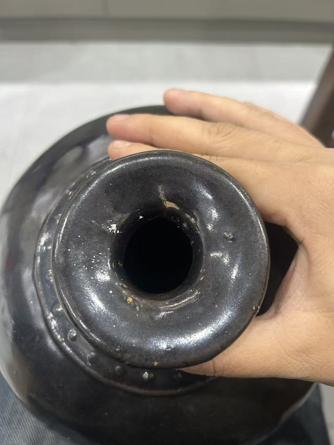 古玩陶瓷磁州窯黑釉嘟嚕瓶真品鑒賞圖