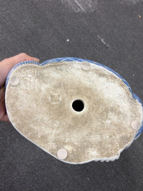 古玩陶瓷青花花卉紋彌勒笑佛真品鑒賞圖