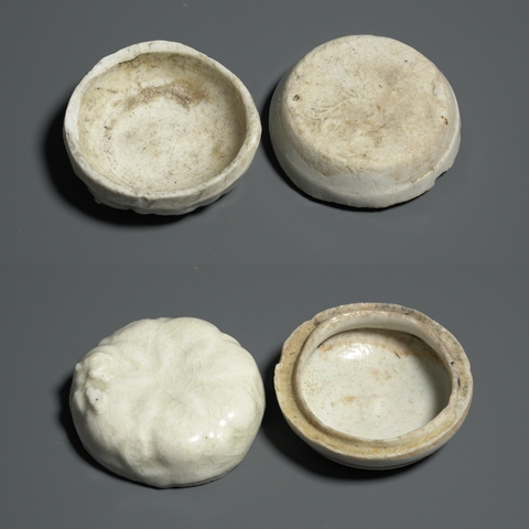 古玩陶瓷青白釉花卉紋粉盒真品鑒賞圖