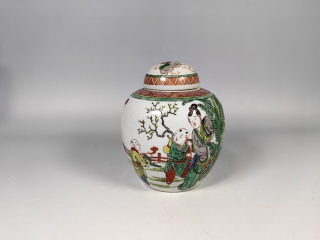 古玩陶瓷晚清民國仕女嬰戲娃娃罐真品鑒賞圖