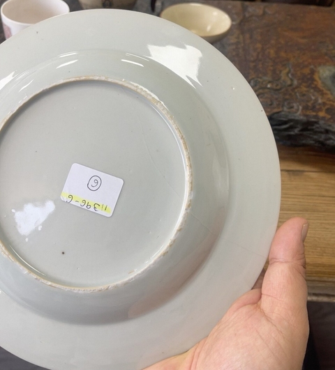 古玩陶瓷花鳥紋粉彩盤真品鑒賞圖