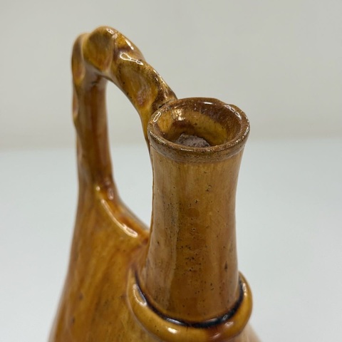 古玩陶瓷遼代黃釉皮囊壺真品鑒賞圖