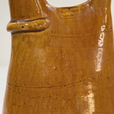 古玩陶瓷遼代黃釉皮囊壺真品鑒賞圖