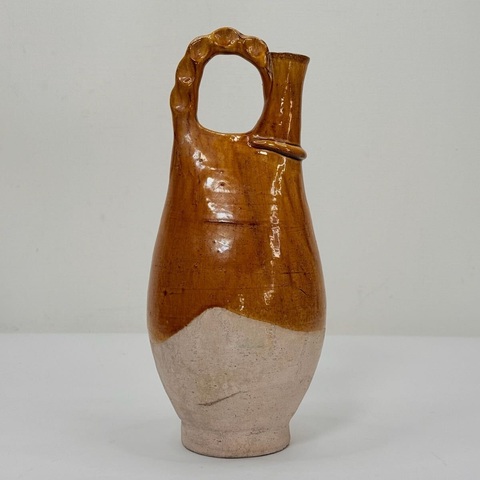 古玩陶瓷遼代黃釉皮囊壺真品鑒賞圖