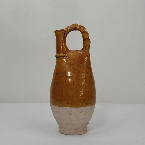 古玩陶瓷遼代黃釉皮囊壺真品鑒賞圖