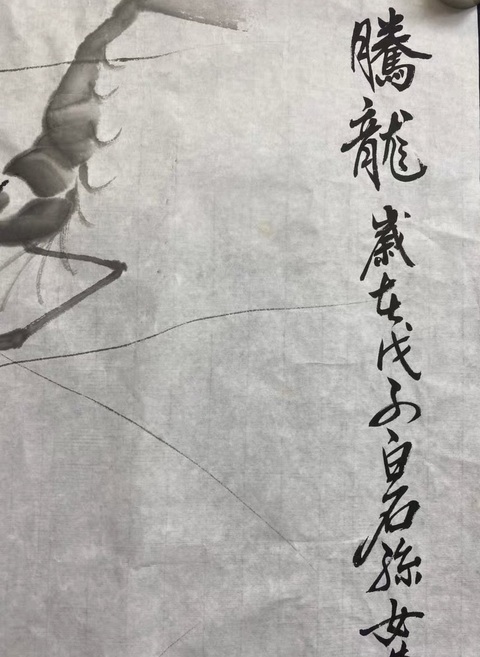 古玩字畫齊慧娟水墨群蝦圖已經裝裱拍賣，當前價格1000元