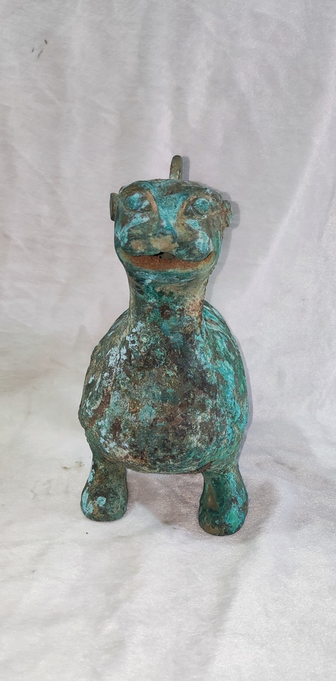 古玩字畫銅瑞獸壺真品鑒賞圖