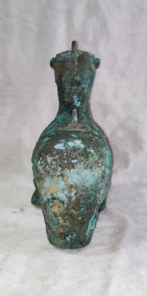 古玩字畫銅瑞獸壺真品鑒賞圖