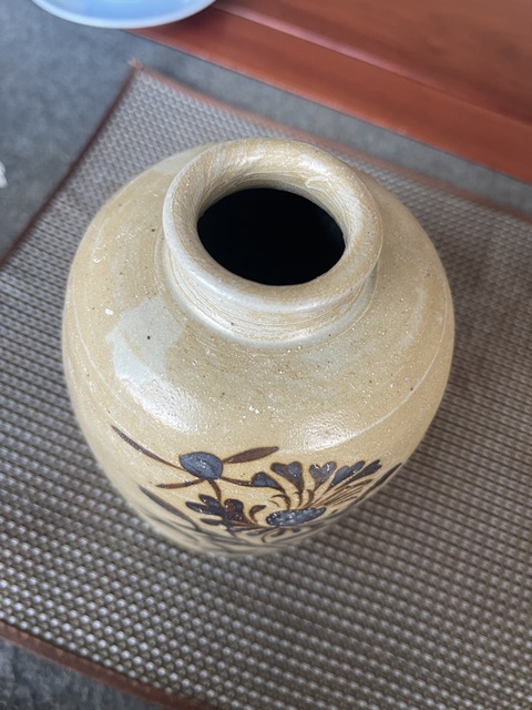 古玩陶瓷大面積修復吉州窯黑花罐真品鑒賞圖