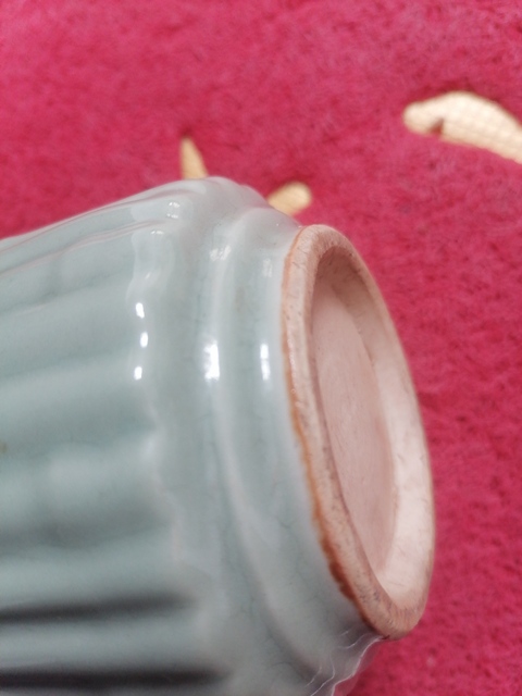 古玩陶瓷青釉清中筒式捆竹型香爐真品鑒賞圖