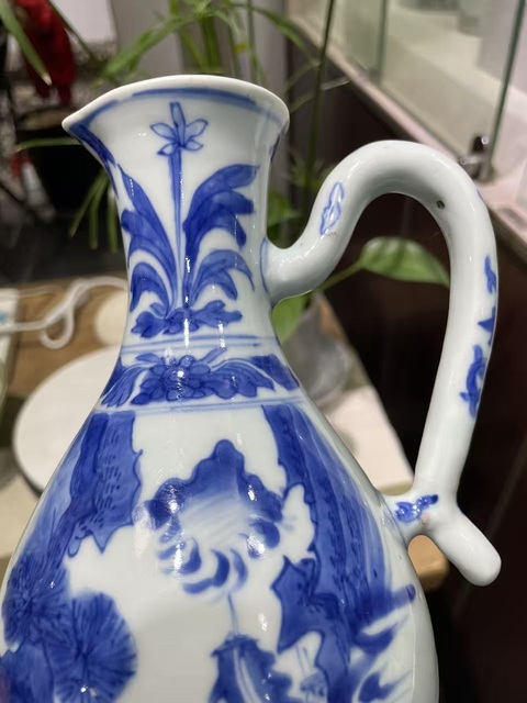 古玩陶瓷明崇禎 青花人物紋茶壺真品鑒賞圖