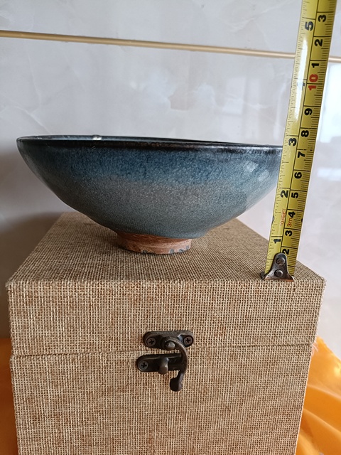 古玩陶瓷鈞窯天藍釉碗真品鑒賞圖