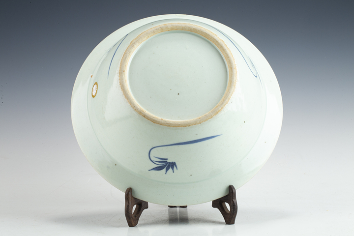 古玩陶瓷清中·青花人物故事紋凈手盆真品鑒賞圖