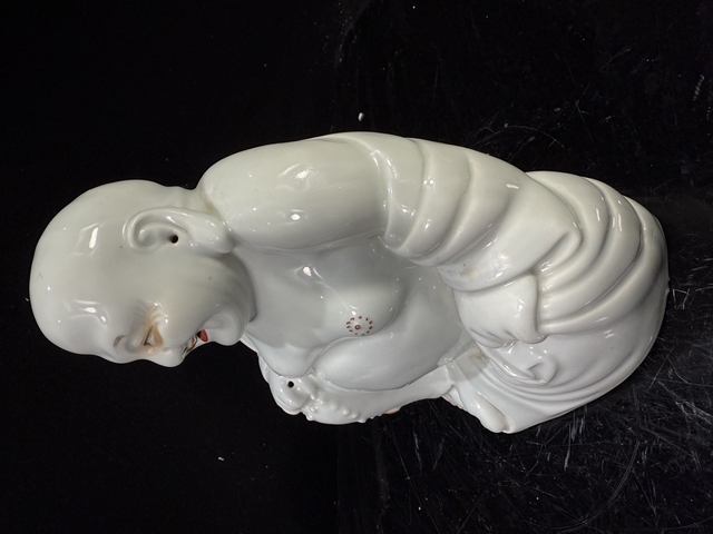 古玩陶瓷白彌勒佛塑像真品鑒賞圖