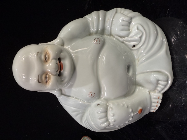 古玩陶瓷白彌勒佛塑像真品鑒賞圖