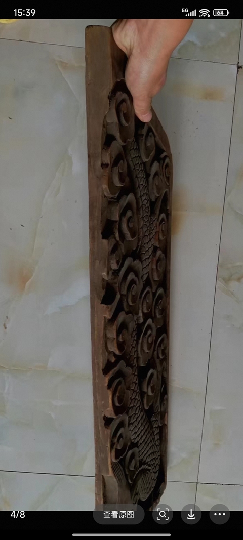 古玩雜項木雕板真品鑒賞圖