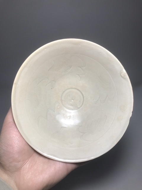 古玩陶瓷（宋代）青白釉刻花蓖紋斗笠碗拍賣，當前價格0元