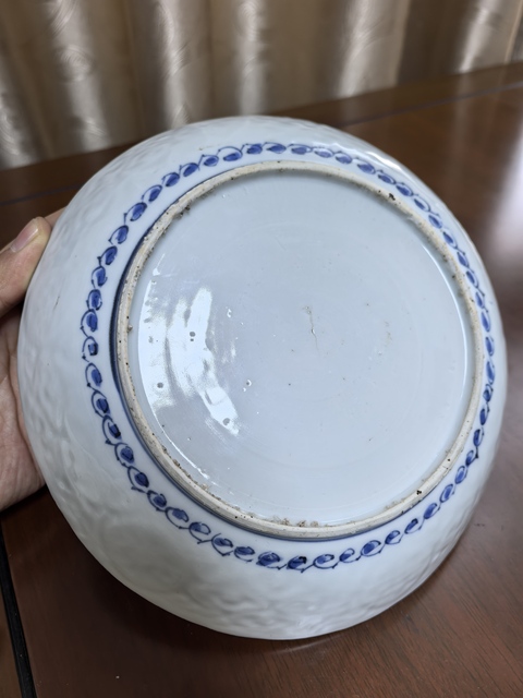 古玩陶瓷明晚期 萬歷前后 青花雉雞牡丹圖 暗刻紋盤拍賣，當前價格5500元