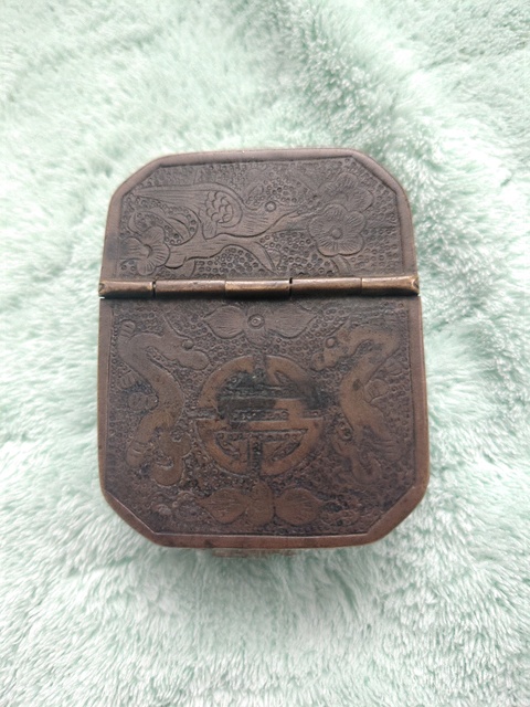 古玩銅器煙膏盒真品鑒賞圖