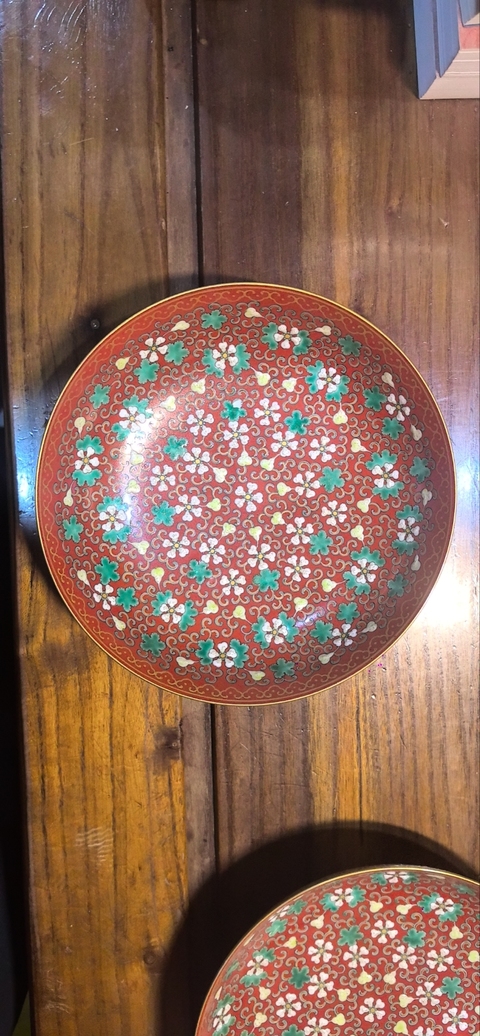 古玩陶瓷現代仿清同治福祿壽喜盤真品鑒賞圖