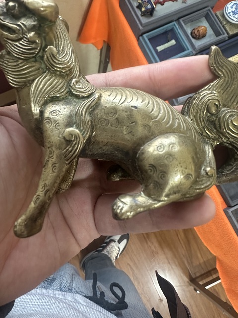 古玩銅器銅獅子真品鑒賞圖