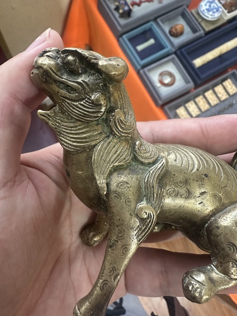 古玩銅器銅獅子真品鑒賞圖