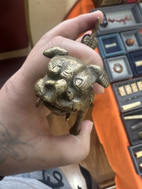 古玩銅器銅獅子真品鑒賞圖