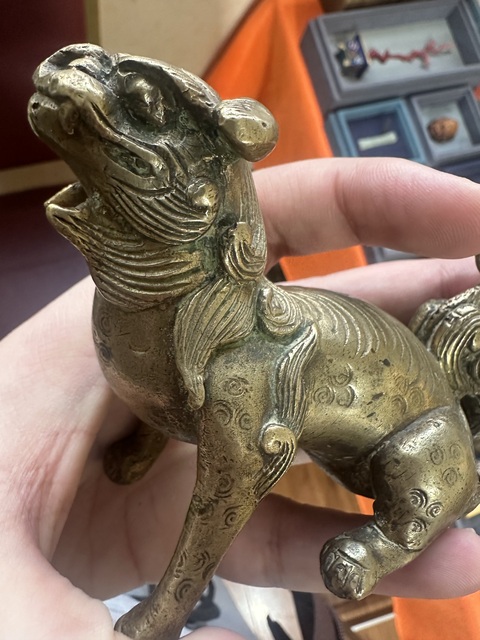 古玩銅器銅獅子真品鑒賞圖