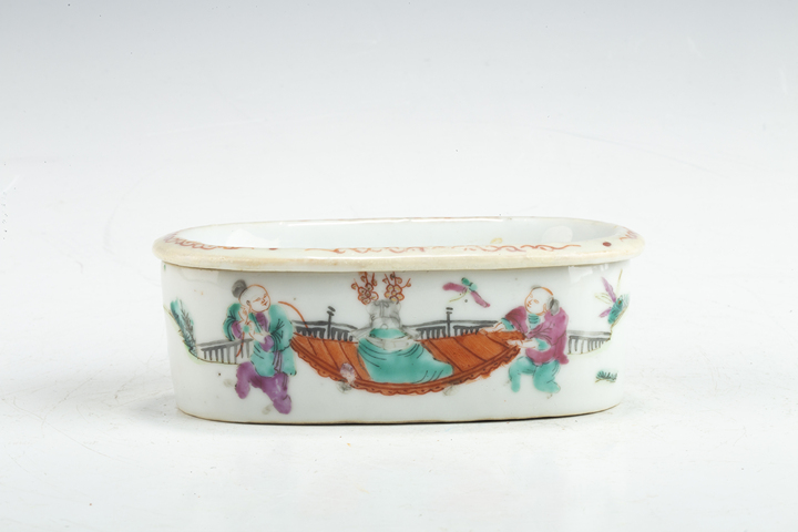 古玩陶瓷清晚·粉彩五子奪魁紋刨花缸真品鑒賞圖