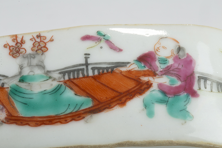 古玩陶瓷清晚·粉彩五子奪魁紋刨花缸真品鑒賞圖