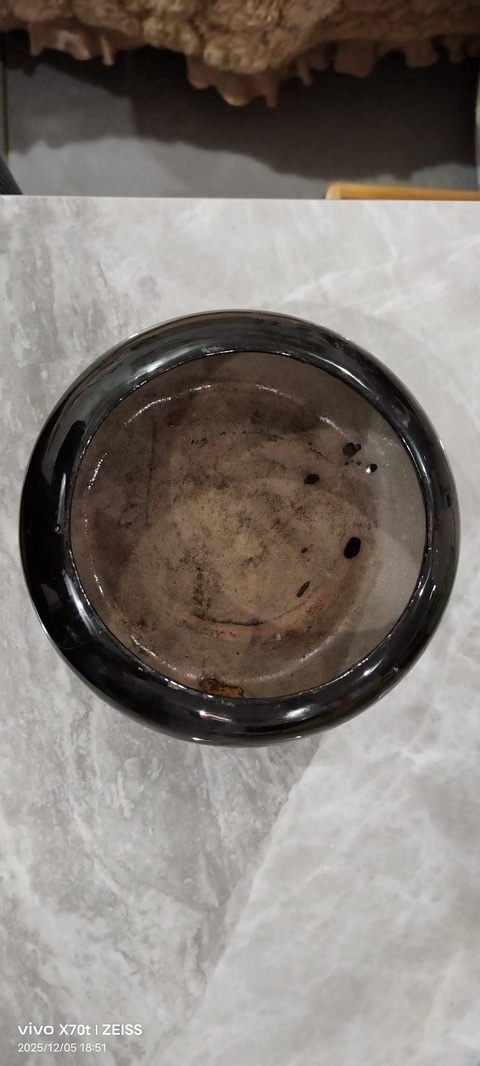 古玩陶瓷醬黑釉水仙盆真品鑒賞圖